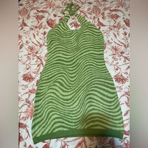 H&M green pattern dress